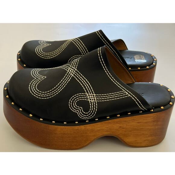 FARM Rio Black Sandals with Brown Platform - Picture 6 of 12